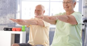 mature couple in the gym