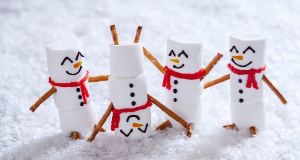 playful marshmallow snowmen with no holiday stress